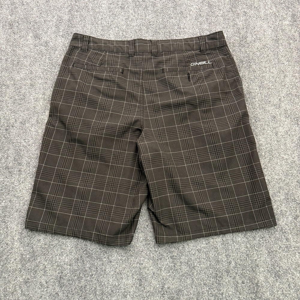 O'Neill Mens Plaid Hybrid Walk Shorts Size 36 Black Golf Casual Flat Front 11" - Picture 5 of 11